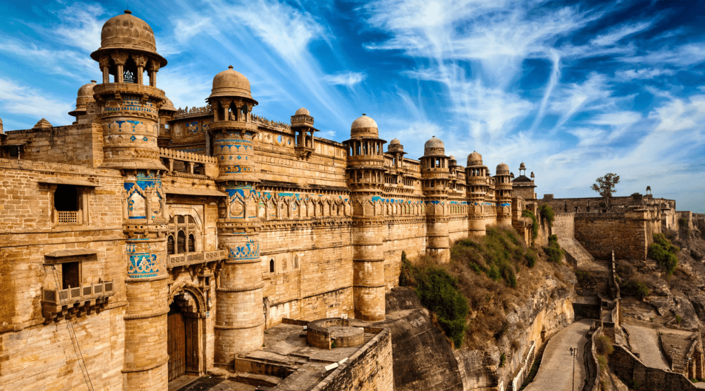 The stunning Fort of Gwalior in Madhya Pradesh, a captivating architectural marvel.