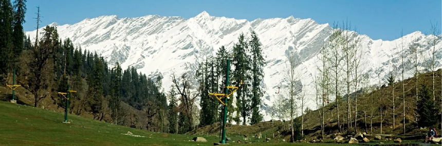 mountain covered with snow making it white and greenery around