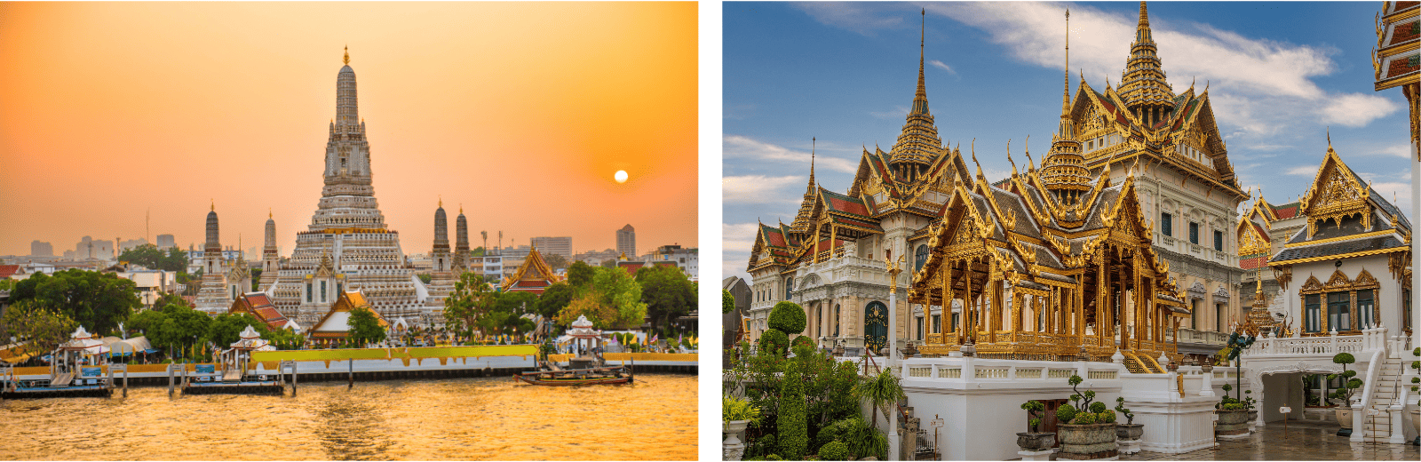 Travel guide cover featuring Bangkok and Thailand, showcasing iconic landmarks and cultural highlights.