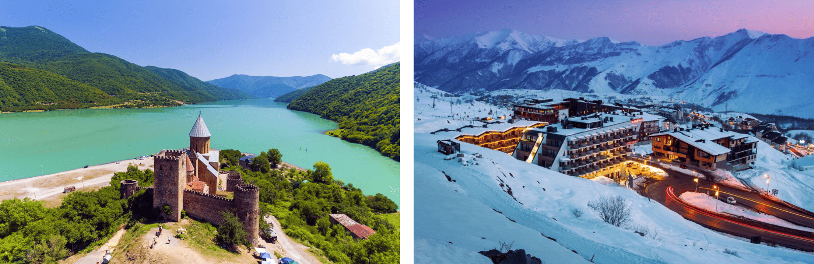 A majestic castle perched on a hill overlooks a serene lake, surrounded by lush greenery and a clear blue sky.