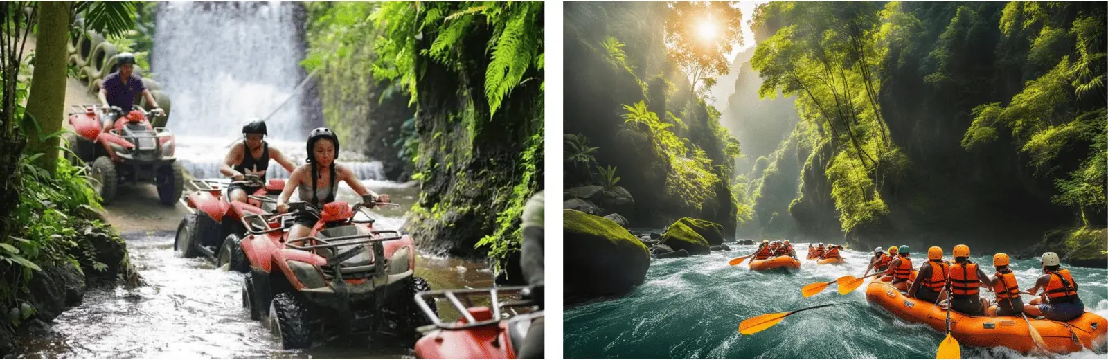 Quad biking and white water rafting, Bali