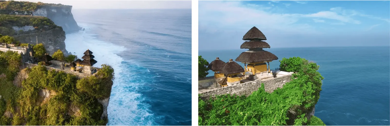 Parasailing watersports and Uluwatu Temple sunset, Bali